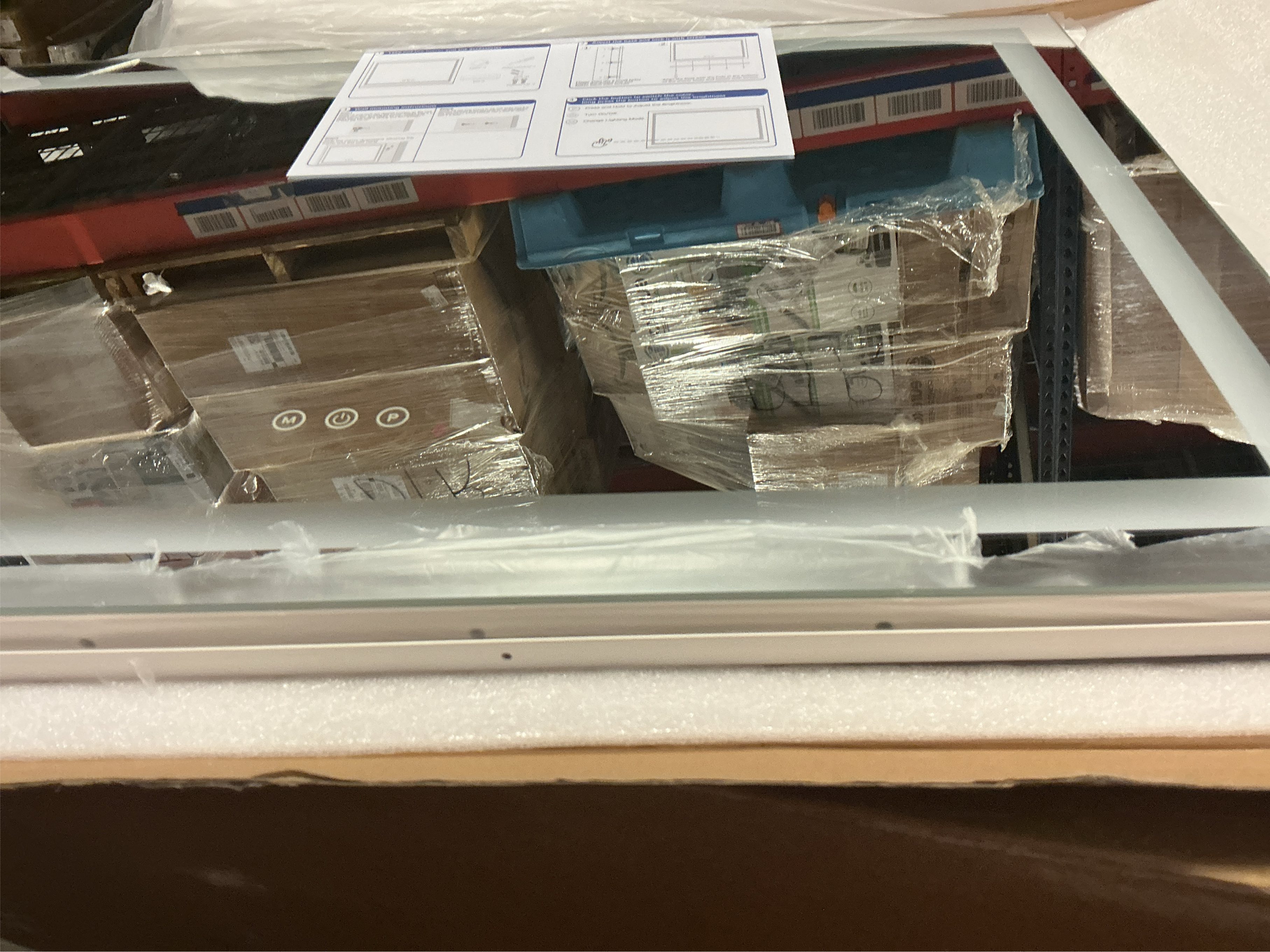 ROLOVE Vanity Mirror with Lights, 32 x 22 Large Lighted Vanity Mirror with Dimmable 3 Modes, LED Makeup Mirror, USB Charging Port, Tabletop or Wall-Mounted Square White