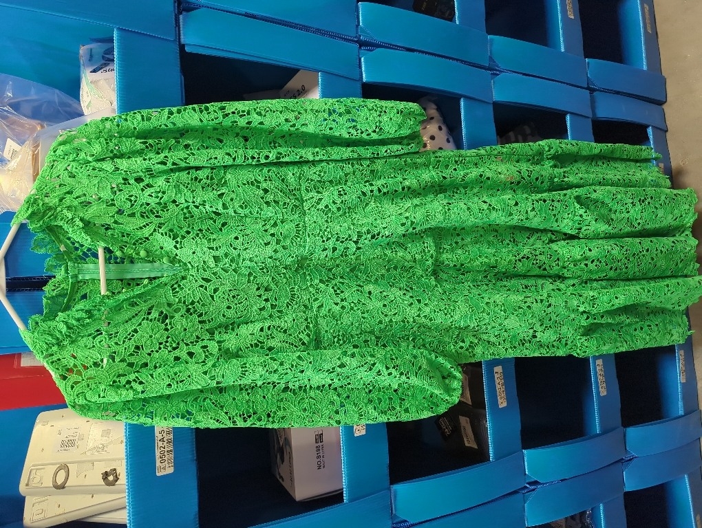 Size XXL...Generic Women's Solid Color Round Neck Hollow Long Sleeve Dress Suitable for Travel Parties