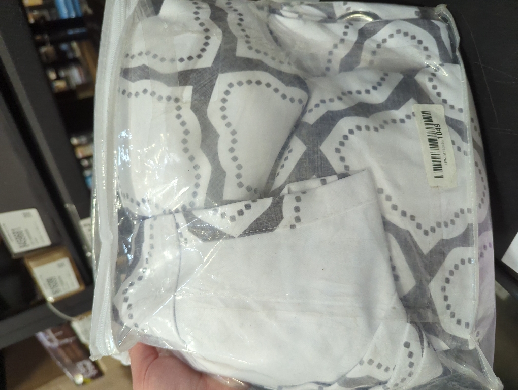 Driftaway Geo Trellis Room Darkening Grommet Unlined Window Curtains, Set Of Two Panels, Each 52ÂX84Â (Gray)