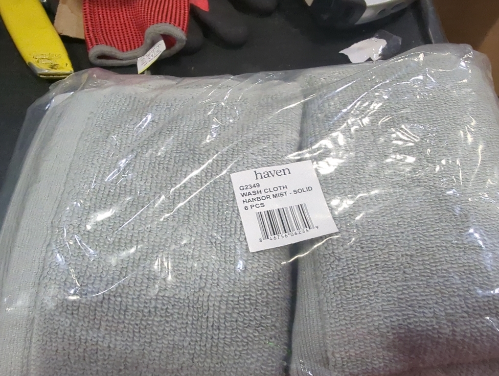 Set of 6 Color Grey wash cloth harbor mist