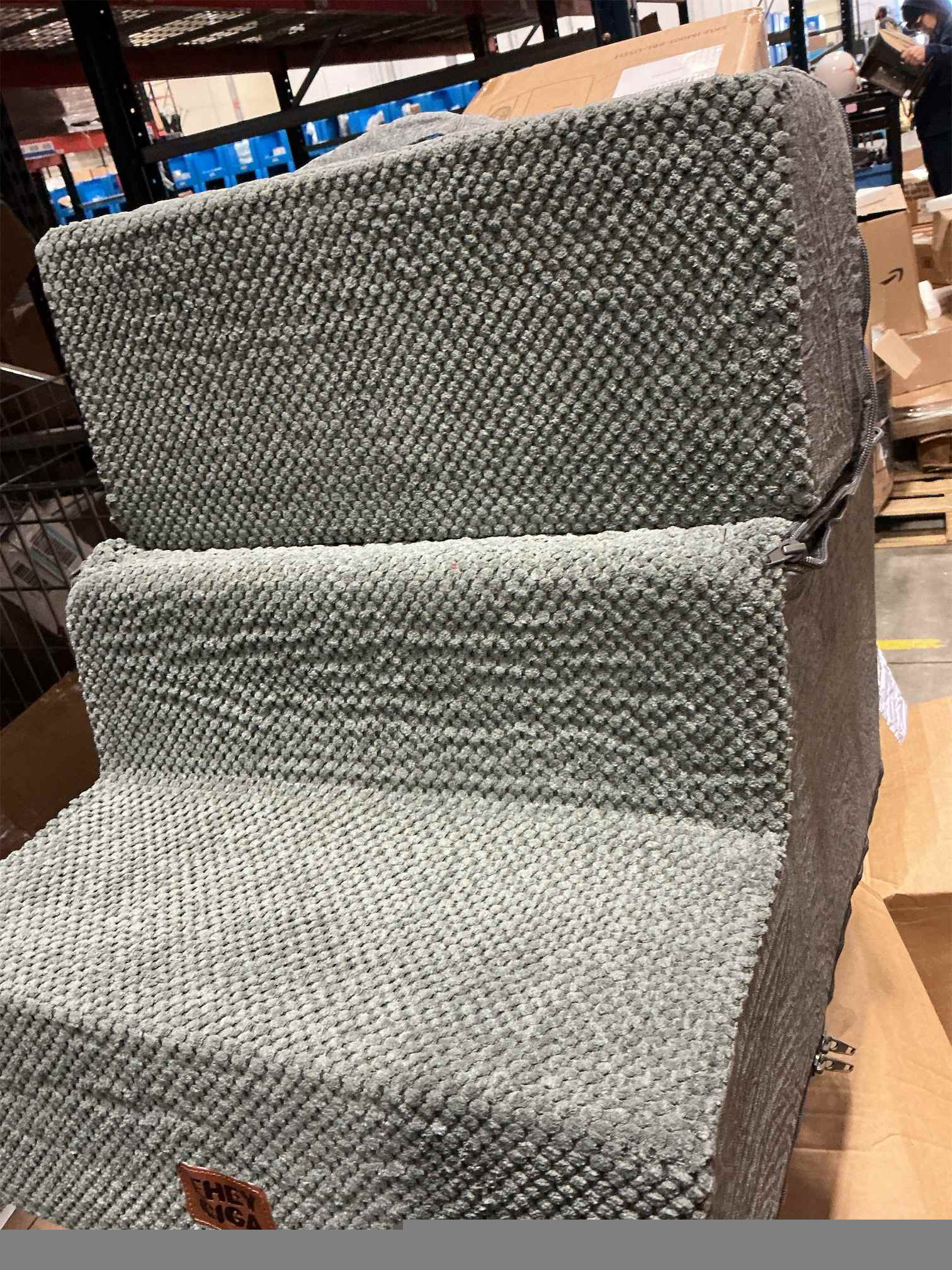 Dog Stairs for Small Dogs, 3-Step Non-Slip Pet Stairs for Couch Sofa and Chair, Dog Bed Stairs for Puppy, Older Cat,Grey,13.6 H