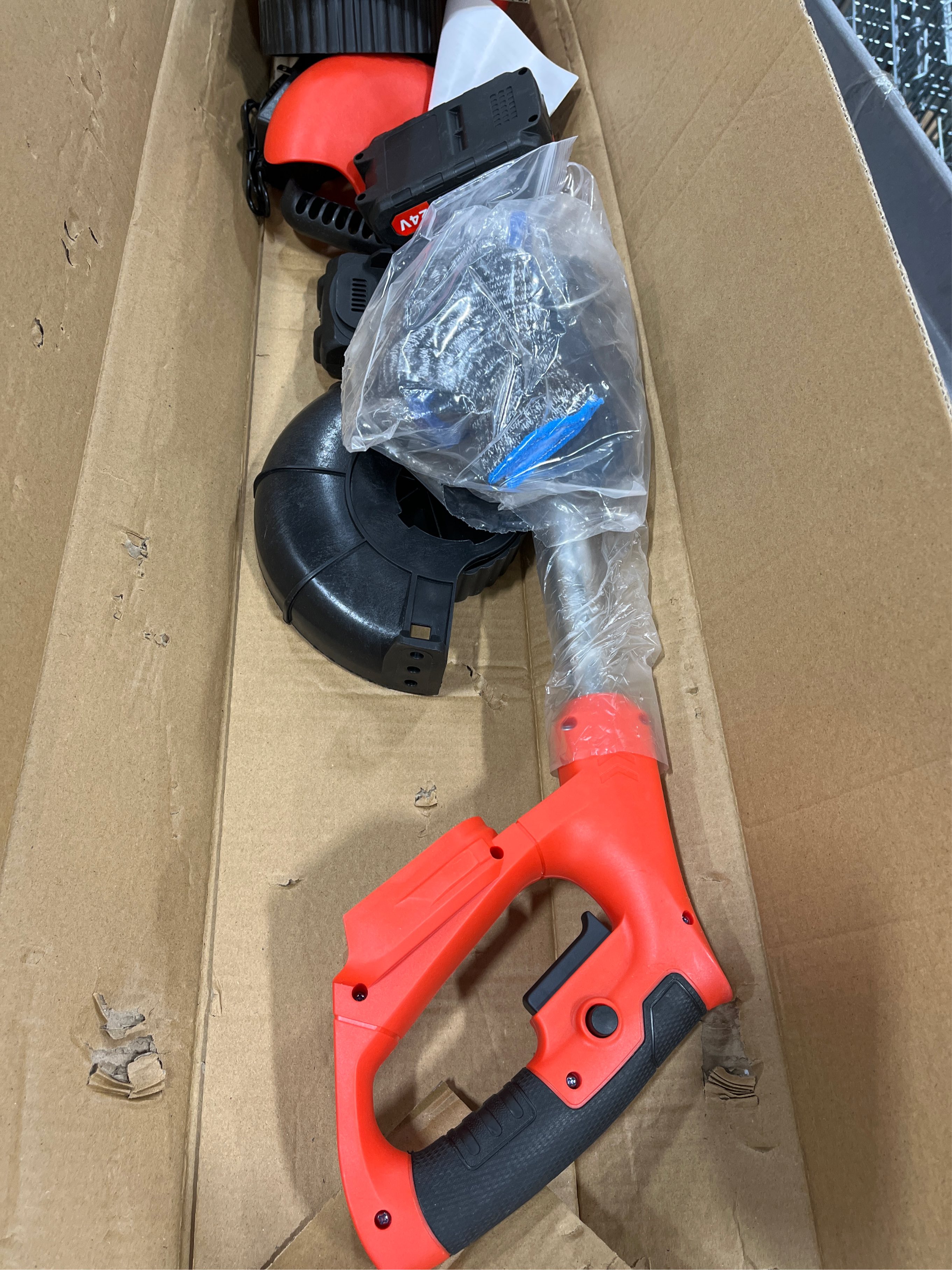 Electric Weed Wacker 3 in 1 Cordless Grass Trimmer 24v Weed Wacker Battery Operated Lightweight Weed Trimmer Brush Cutter with 2pcs Batteries and 3 Types Blades&Auxiliary Wheel for Garden