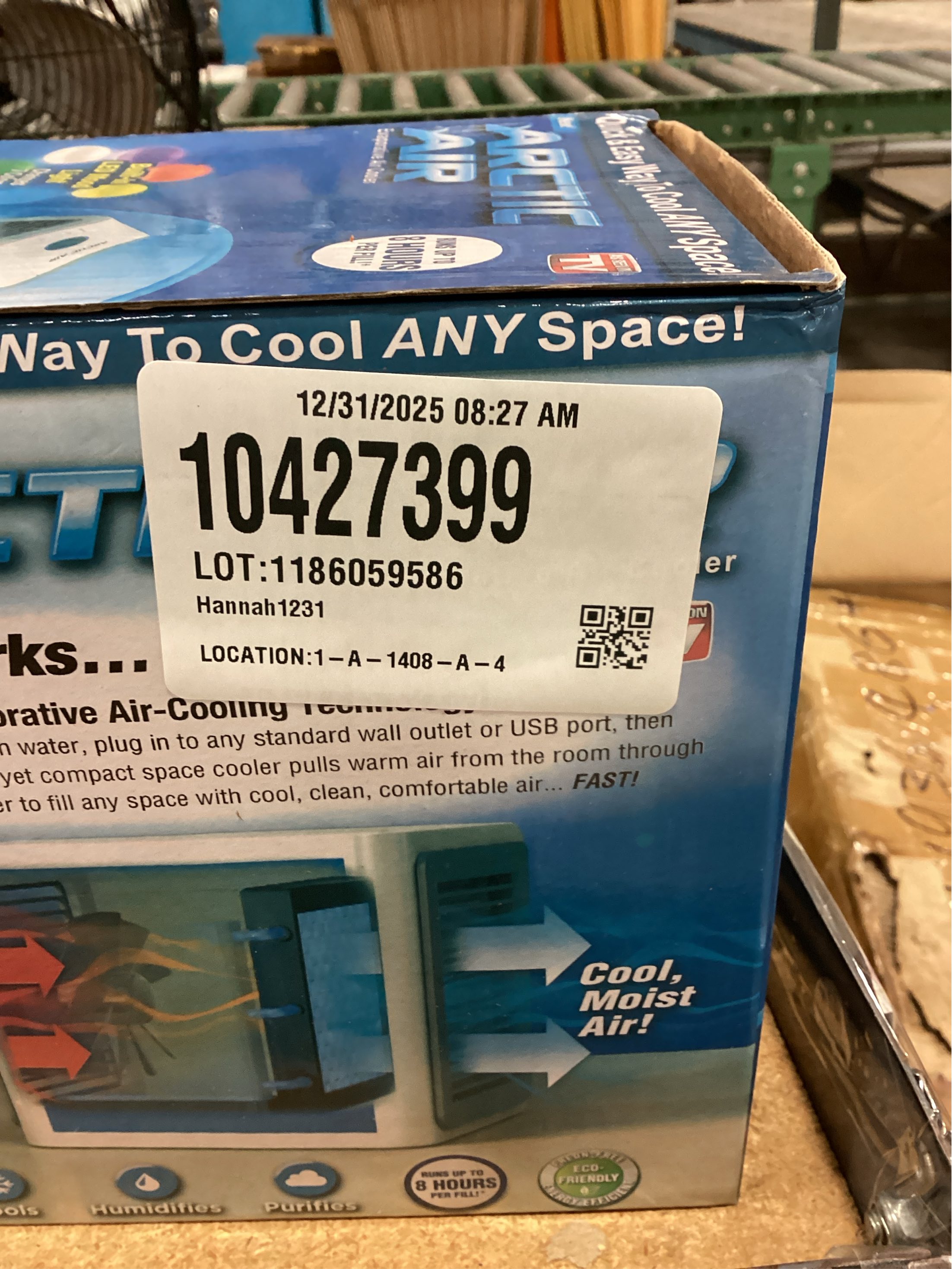 Arctic Air Pure Chill Evaporative Air Cooler By Ontel - Powerful 3-Speed Personal Space Cooler, Quiet, Lightweight And Portable For Bedroom, Office, Living Room & More