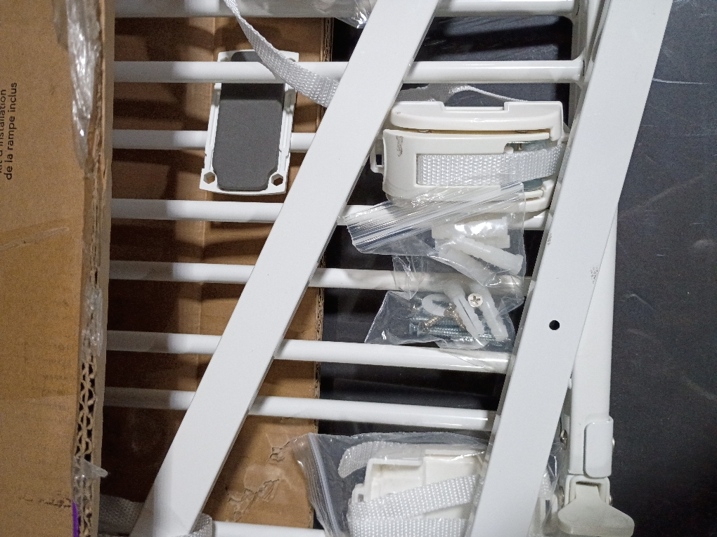 Ingenuity The Stairway  46W Series, 32-48 Wide, 32.5 Tall, Baby Gate for Stairs, Dog Gate Indoor with Door for Banister to Banister Installation - White Metal