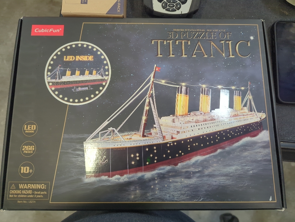 CubicFun Titanic 3D LED Puzzles for Adults 266 Pieces,Titanic Toys for Teens, Home Decor Birthday Gifts Adults Easter Gift