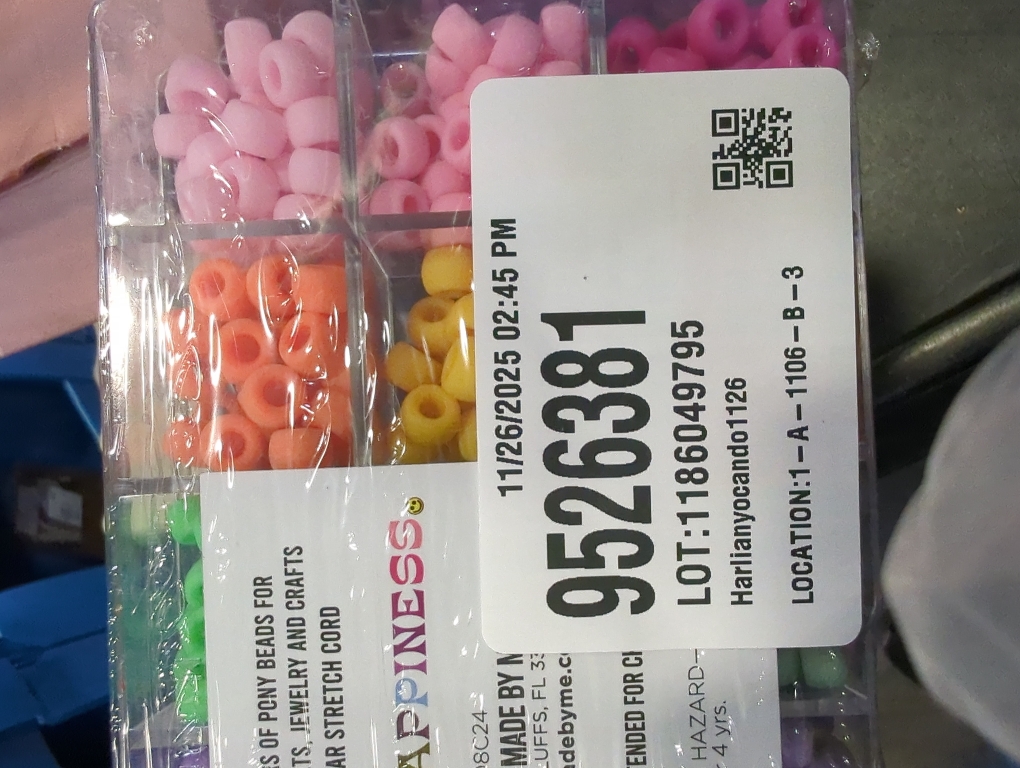 Giant Crayon Bead Box, Pony Beads with Smooth Surface Craft Assortment Colors (6x 9mm/18colors/1800 beads)