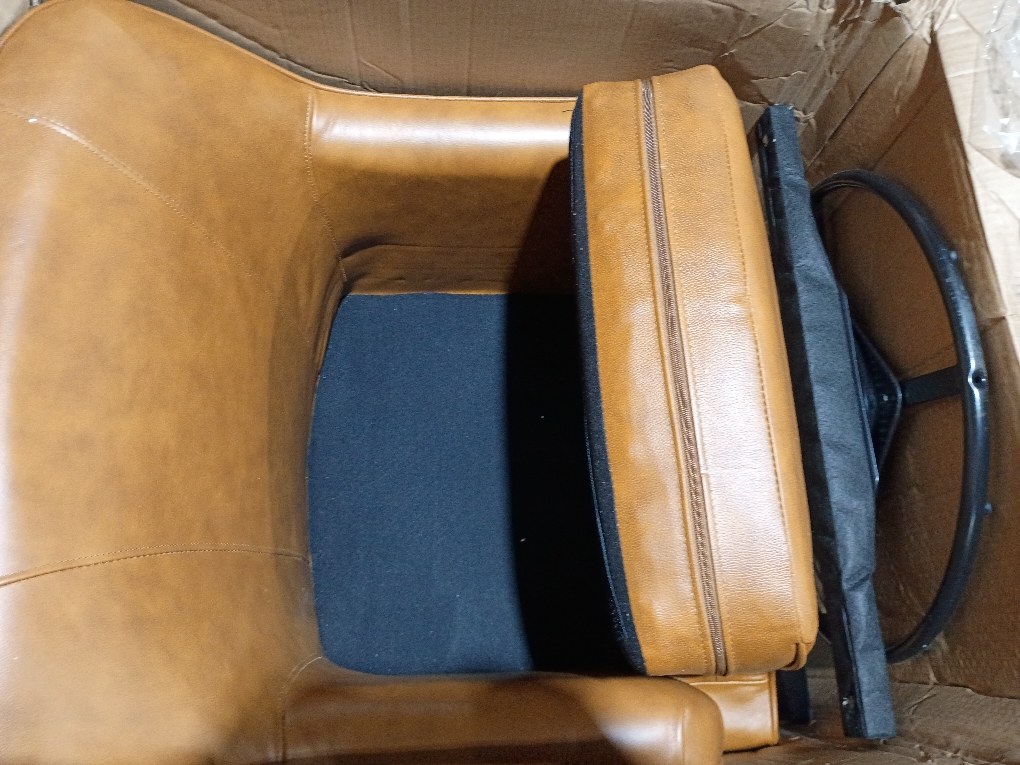 Swivel Arm Chair Camel (Whiskey Brown)