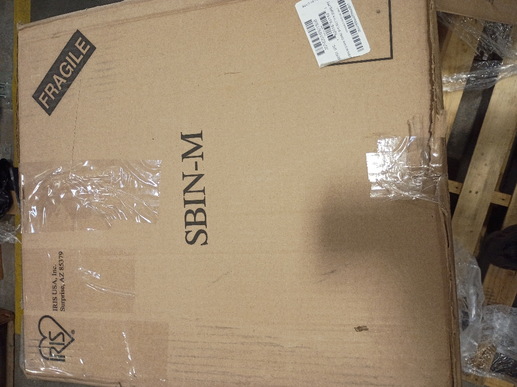 IRIS USA Medium Stackable Storage Bins Open Front, Heavy Duty Garage Organization, Gray 3Pack