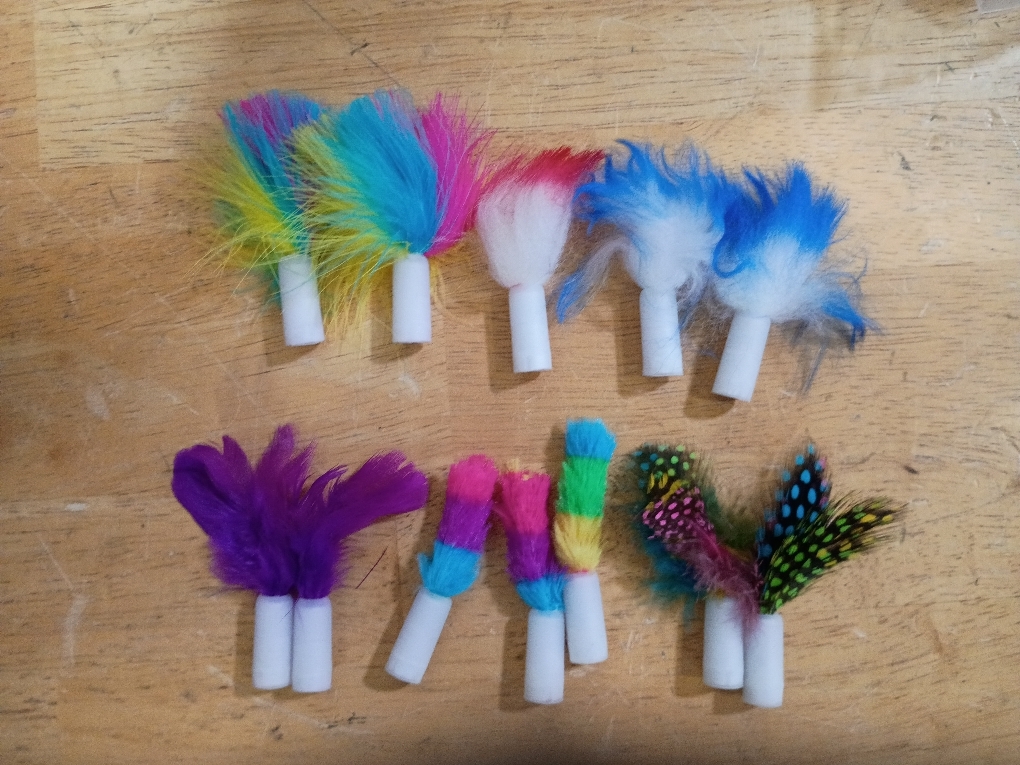 ORSDA 12Pcs Feathers Replacement and Soft Furry Accessories ONLY Fits Cat Toys, Interactive Toys for Indoor Cats-NOT fits for Other Brand Toys‼️no orange color‼️