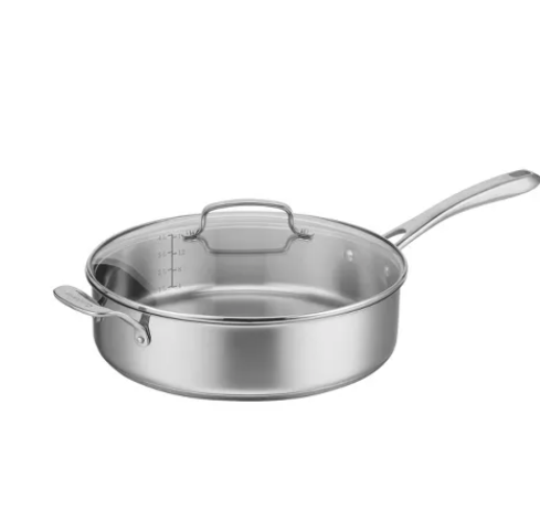 Cuisinart Classic Stainless 5.5qt Saute Pan with Helper Handle and Cover