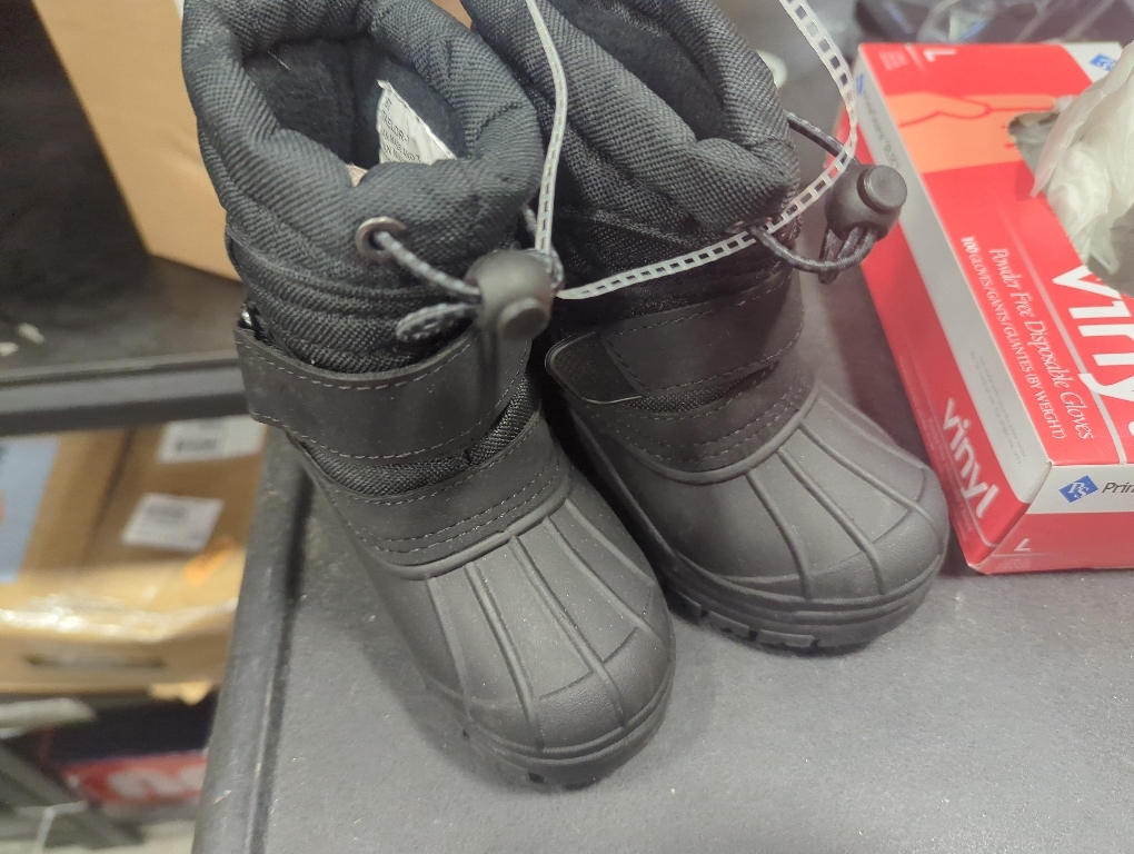 Size 6 Color Black Kids Snow Boots for Boys Girls Toddler Winter Outdoor Boots Waterproof