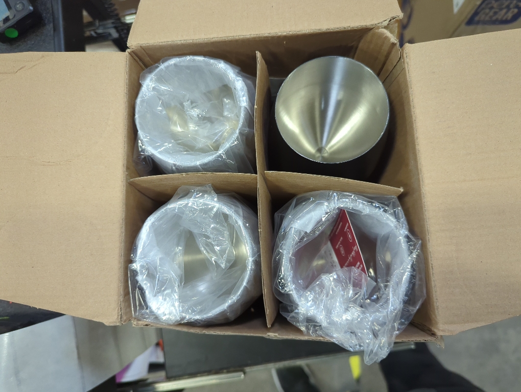 Gusto Nostro Stainless Steel Wine Glass - 18 oz - Unbreakable Black Wine Glasses for Travel, Camping and Pool - Fancy, Unique and Cool Portable Metal Wine Glass for Outdoor Events, Picnics (Set of 4)