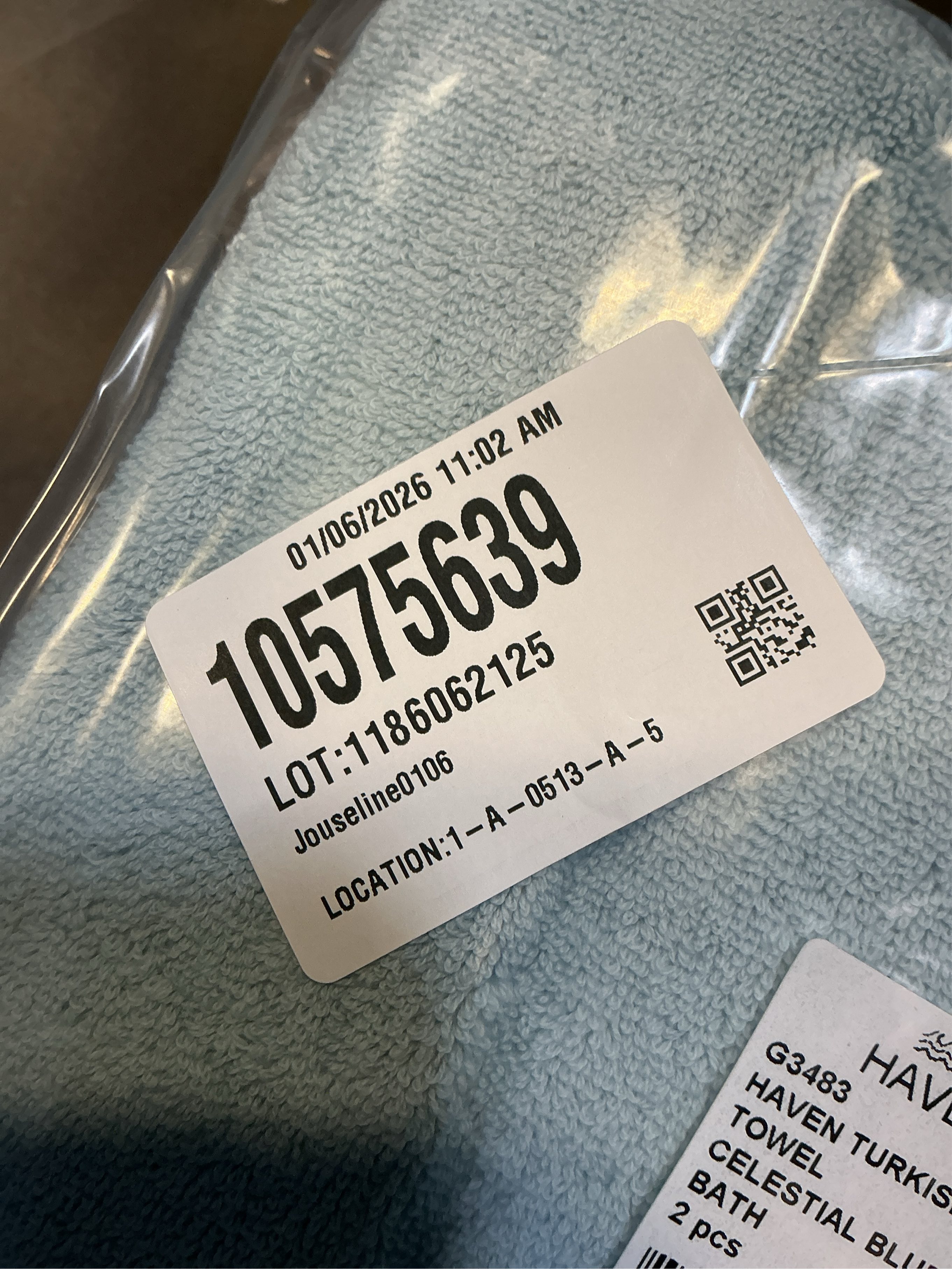 2 pack - Haven Turkish Cotton Bath Towel in Celestial Blue