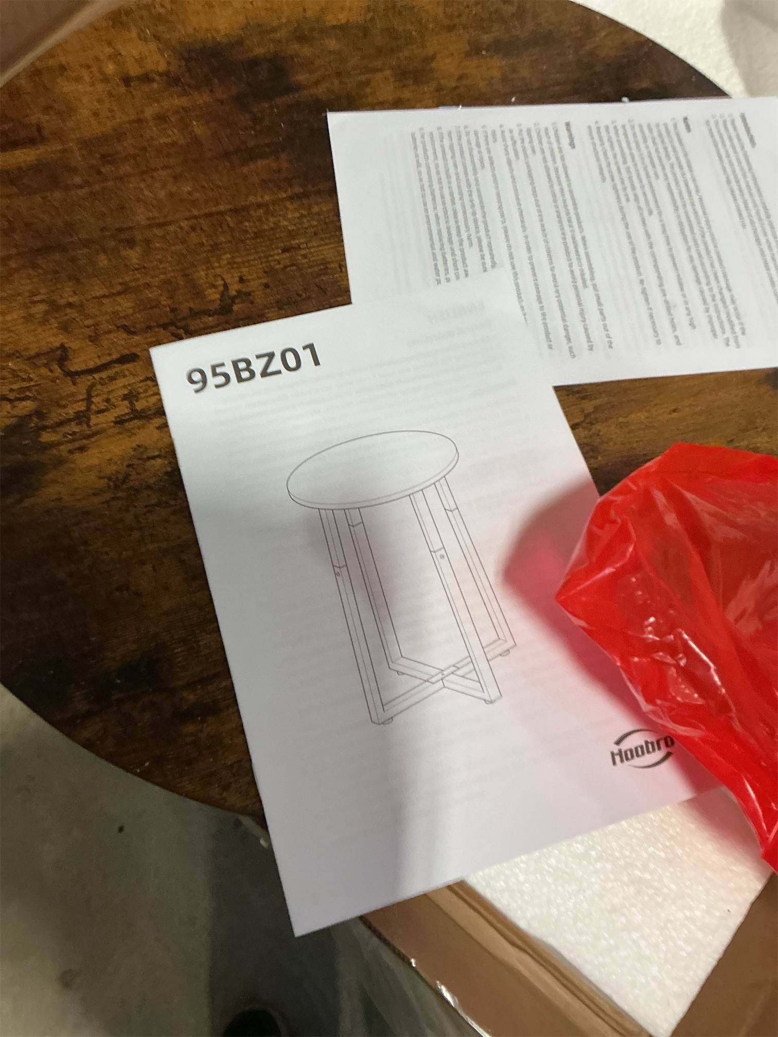 HOOBRO Side Table, Round End Accent Table with Sturdy Metal Pedestal, 15.7 Round Nightstand, for Living Room, Bedroom, Balcony, Office, Rustic Brown BF95BZ01