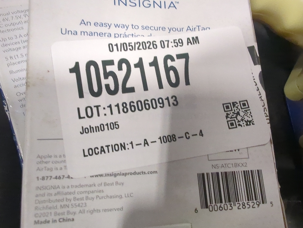 2 pack Insignia - Key Ring Case for Apple AirTag (2-Pack) - Black