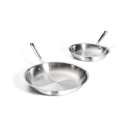 D3 Stainless 3-ply Bonded Cookware Set, 2 piece Fry Pan Set, 8 & 10 inch