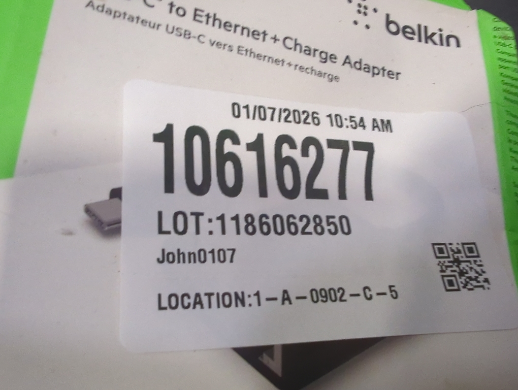 Belkin USB-C To Ethernet   Charge Adapter - Gigabit Ethernet Port Compatible with USB-C Devices Black, INC001btBK