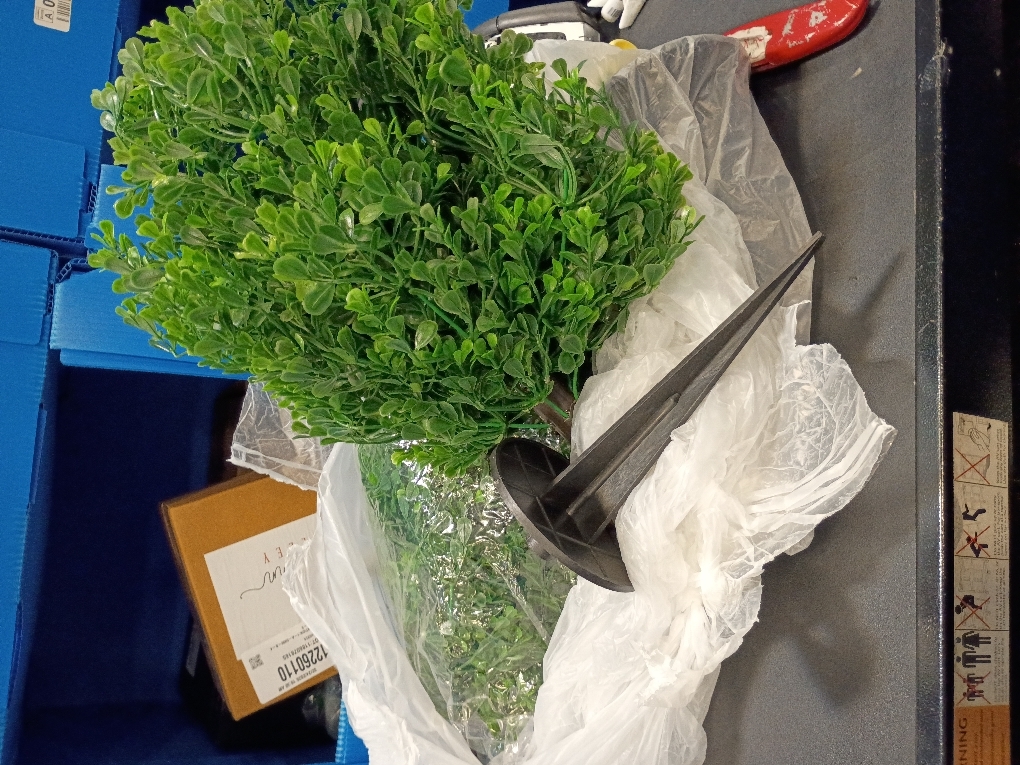 U'Artlines 23.6 Artificial Boxwood Topiary Ball Trees with Ground Spike, Faux Greenery Plants UV Resistant Fake Shrubs Bushes for Front Porch Garden Yard Outdoor Decor, Set of 2