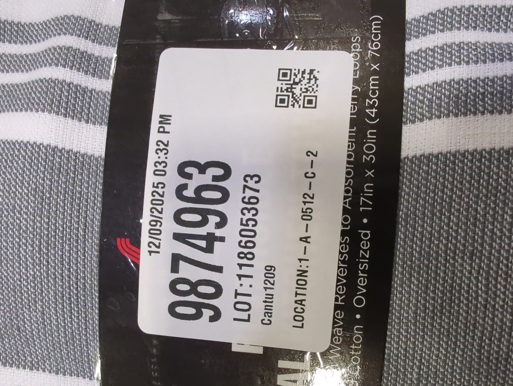 All-Clad Striped Dual Kitchen Towel in Pewter 3pk