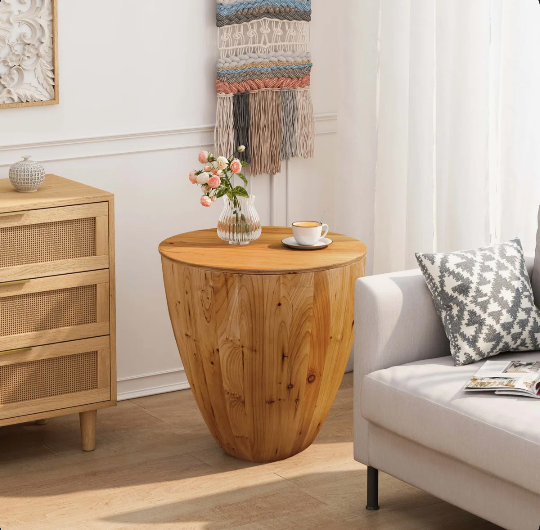 Vintage Style Bucket Shaped Coffee Table For Office, Dining Room And Living Room