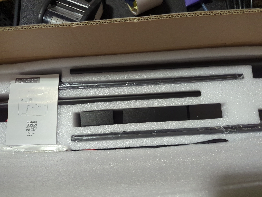 P&Bhusri Electric Heated Towel Rack, Black Towel Warmer with Adjustable Temperature (98–149°F) and Timer (1-24h, On), Fast Heating and Drying for Bathroom, Memory & Remote Control Compatible