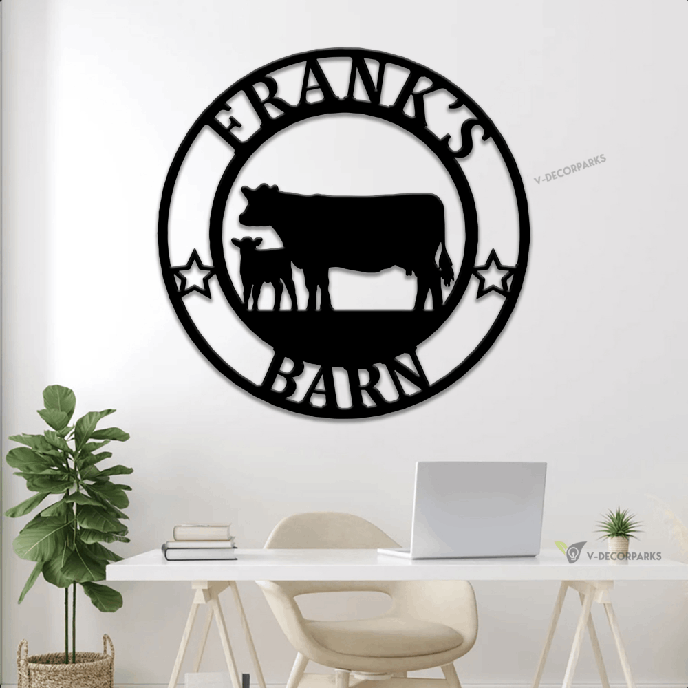 Cow Calf Metal Sign With Led Lights, Custom Cow Calf Farmer Sign ...