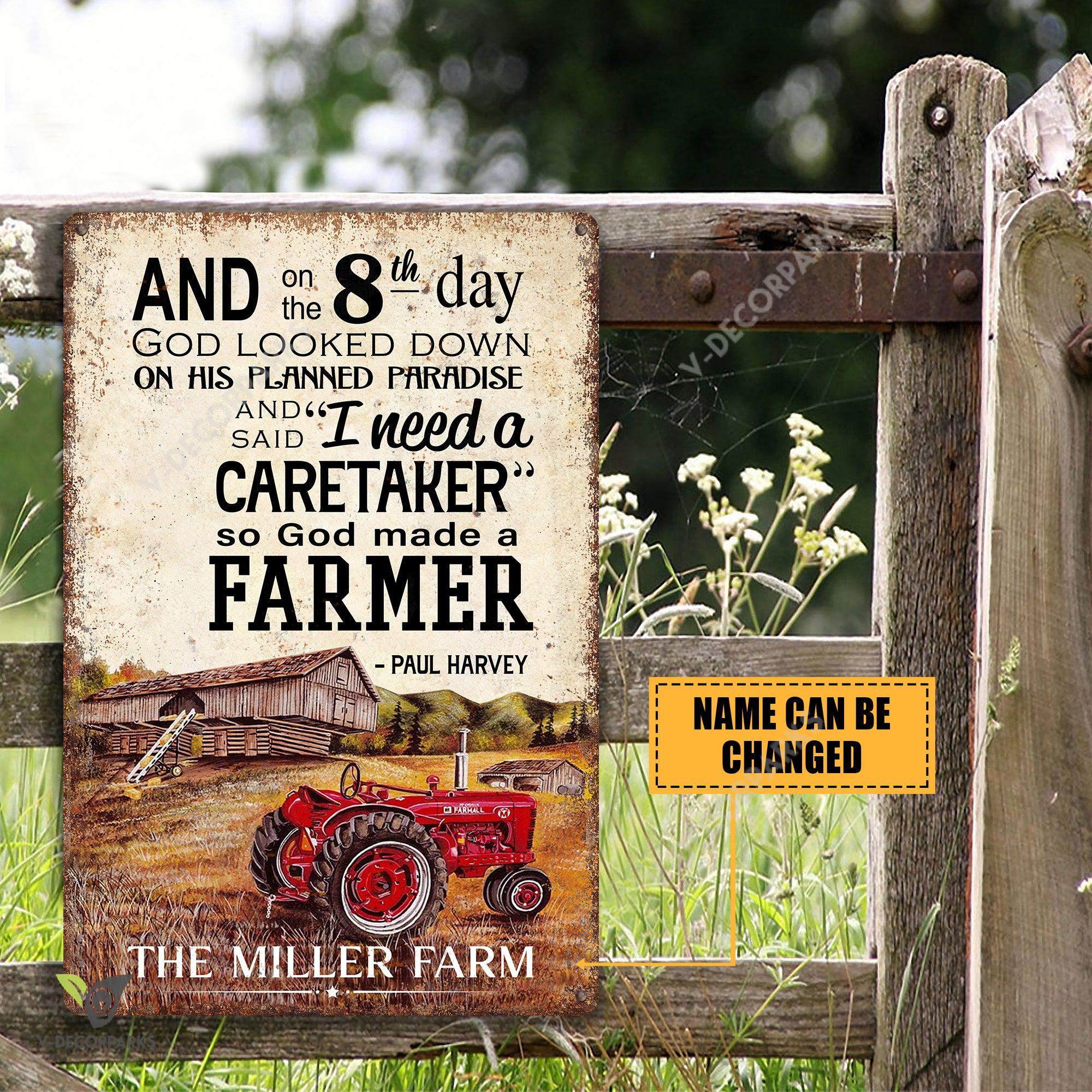 And On The 8th Day Personalized Metal Farm Signs, Custom Metal Ranch Signs
