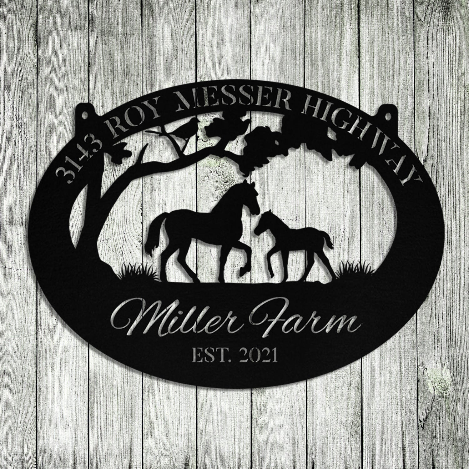 Personalized Metal Horse Sign Monogram, Custom Farm, Stable, Acres ...