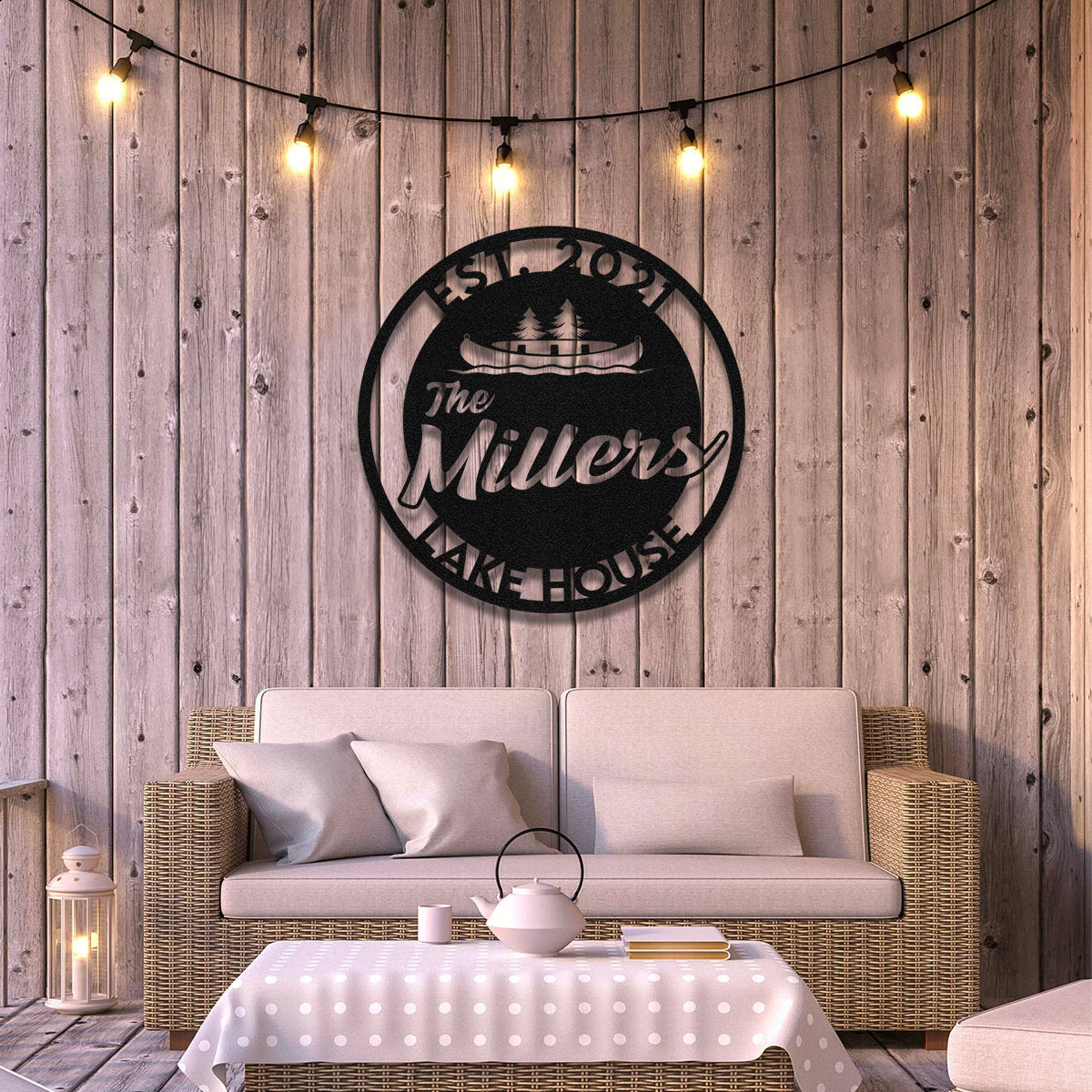 Personalized Boat Lake House Metal Sign, Cabin, Housewarming Wall Decor