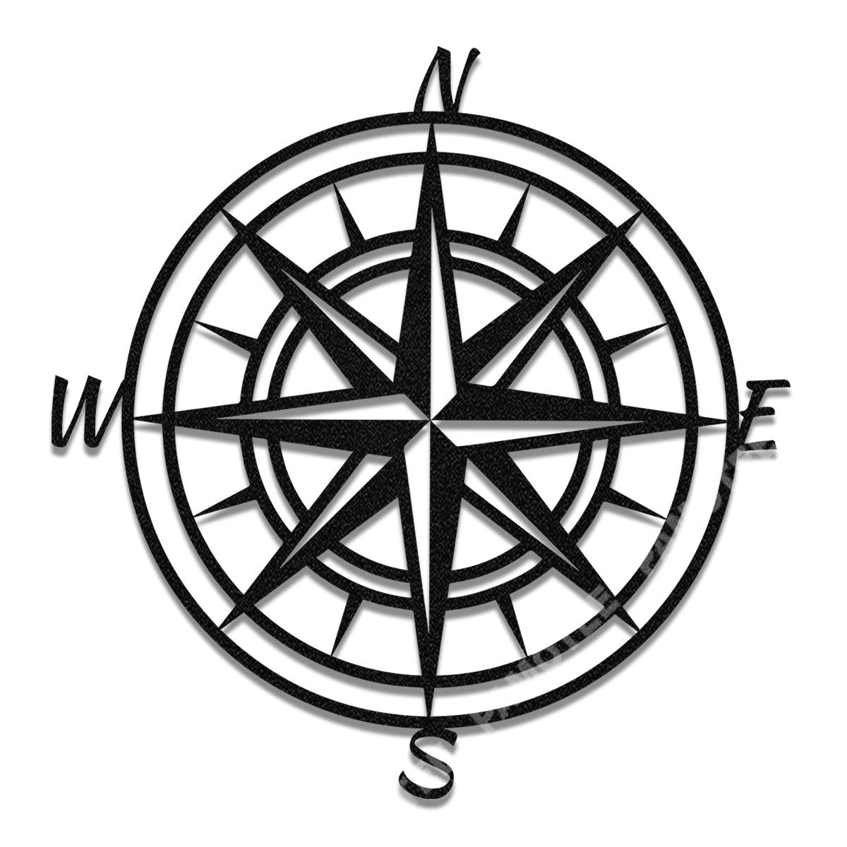 Nautical Compass Metal Sign Monogram, Custom Outdoor House, Cabin ...