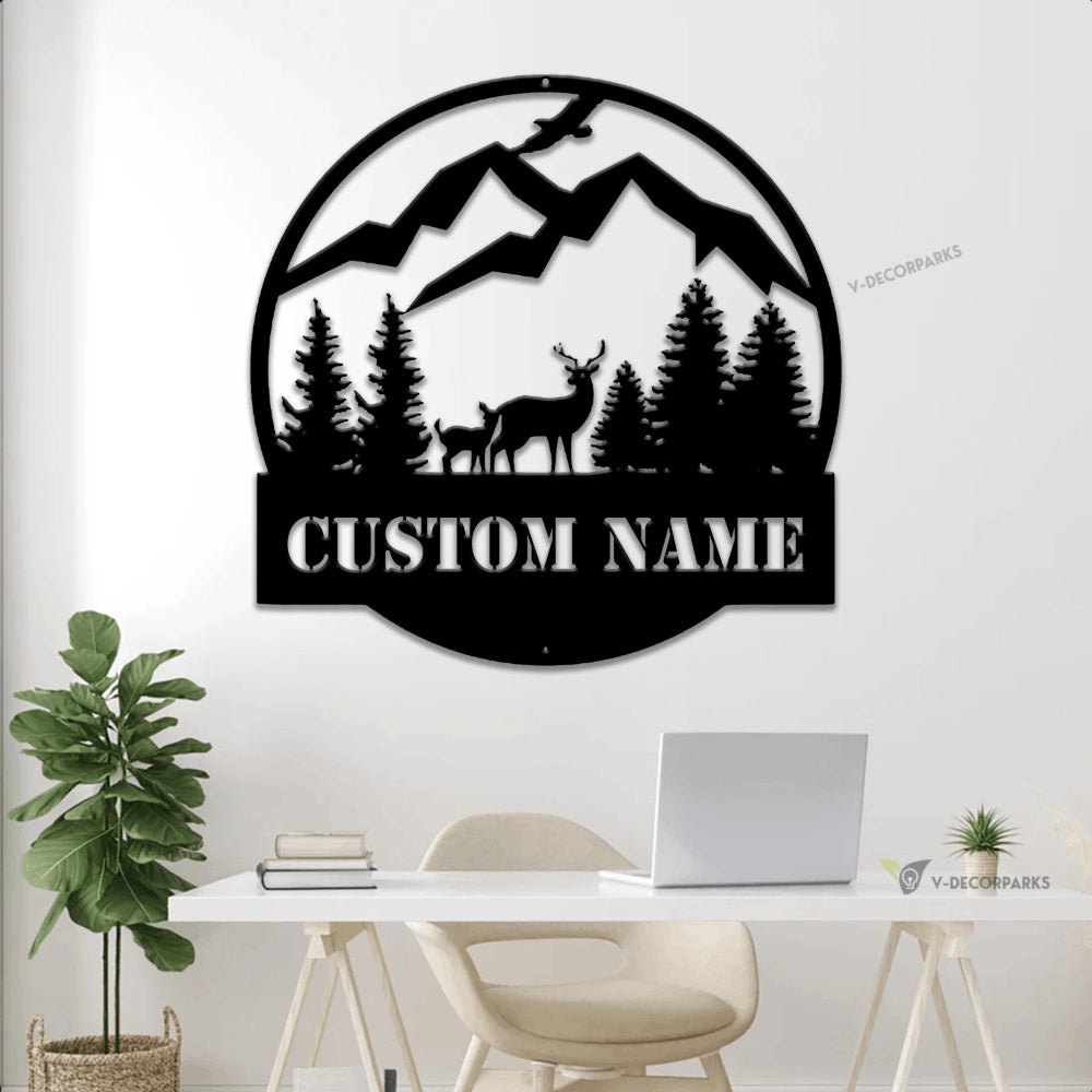 Custom Metal Hunting Sign With Led Lights, Personalized Deer Sign ...