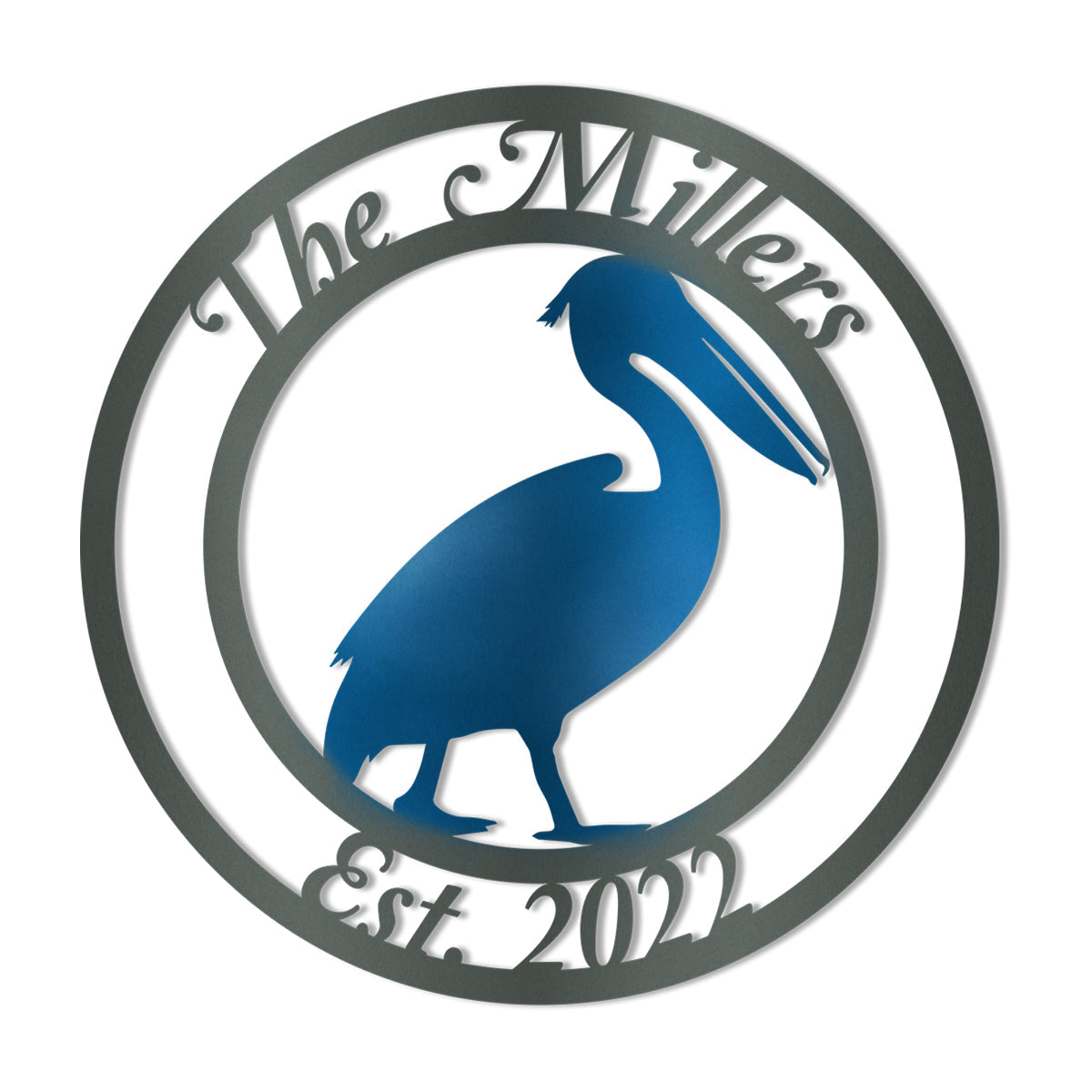 Personalized Name Pelican Beach Metal Sign Monogram, Custom Outdoor