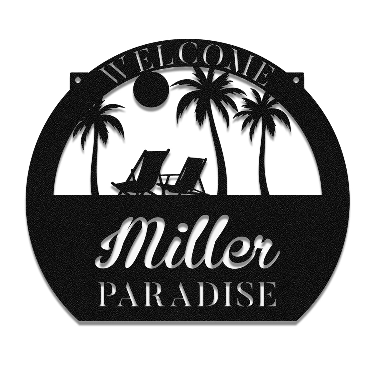 Beach Metal Sign Monogram, Custom Outdoor House, Pool, Patio, Backyard