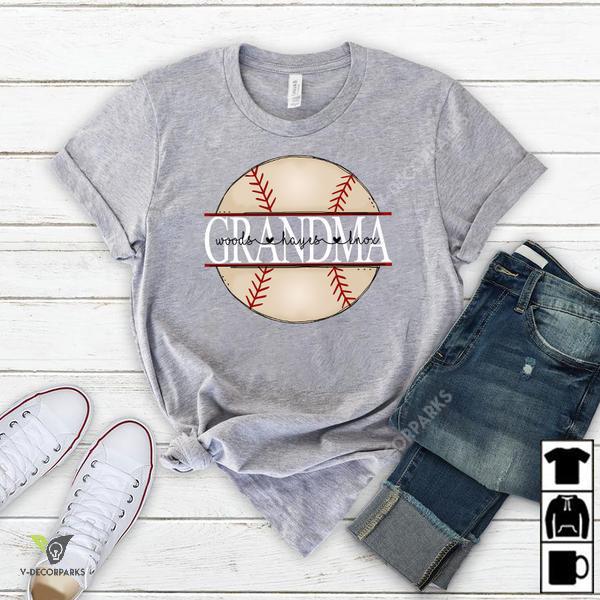 Grandma Baseball, Custom Names Shirt - T-shirt