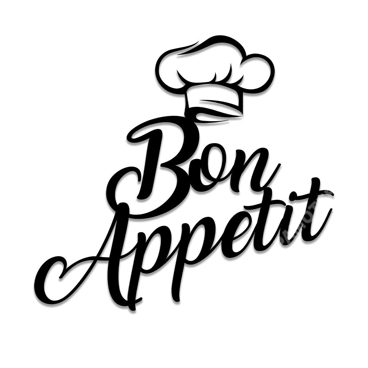 Bon Appetit Cooking Chef's Hat Metal Sign | Nalaprint