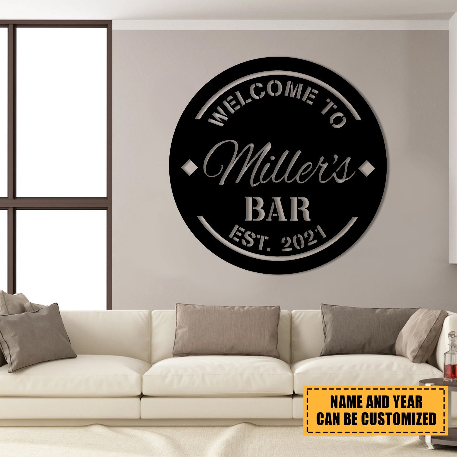 Personalized Metal Bar Sign, Custom Pub, Lounge, Cafe, Home Wall Decor