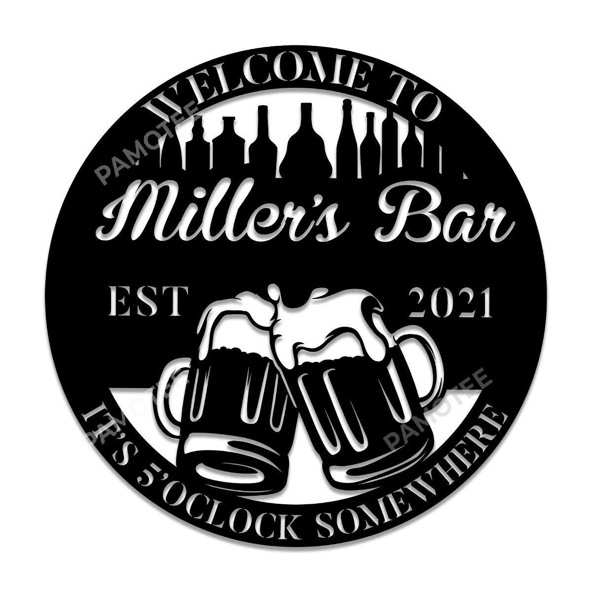 Custom Beer Glass Design Metal Bar Sign, Personalized Wall Art Decor
