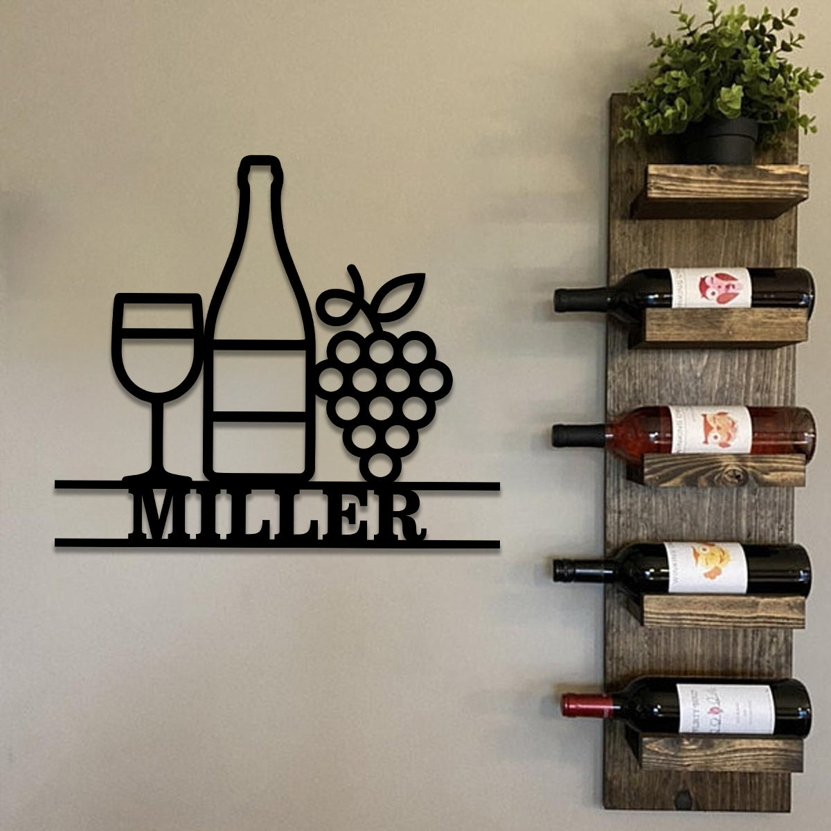 Grape Cellar Wine Metal Bar Sign, Custom Pub, Tap, Lounge, Cafe, Home Wall Decor