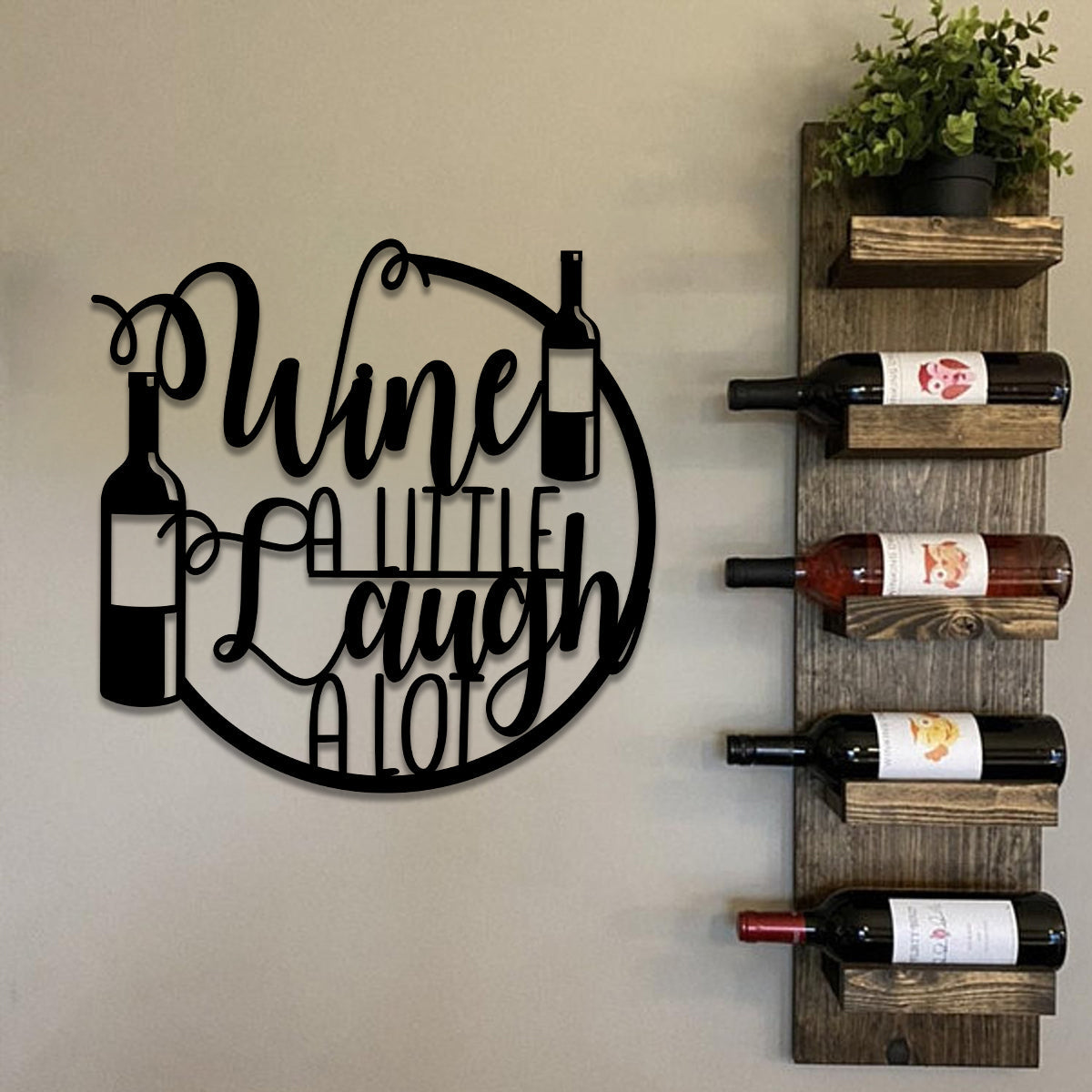 Personalized Wine Botlle Metal Bar Sign