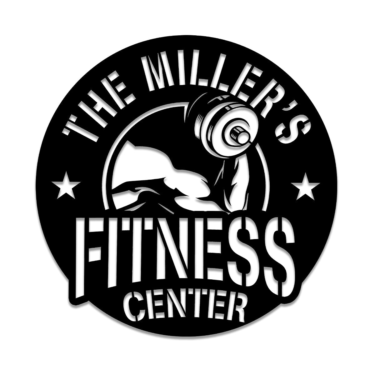 Personalized Barbell Fitness Center Metal Gym Sign