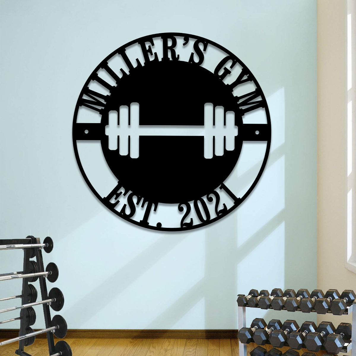 Metal Gym Sign, Custom Fitness Center, Home Wall Decor, Wedding, Anniversary Art Gift For Him/her