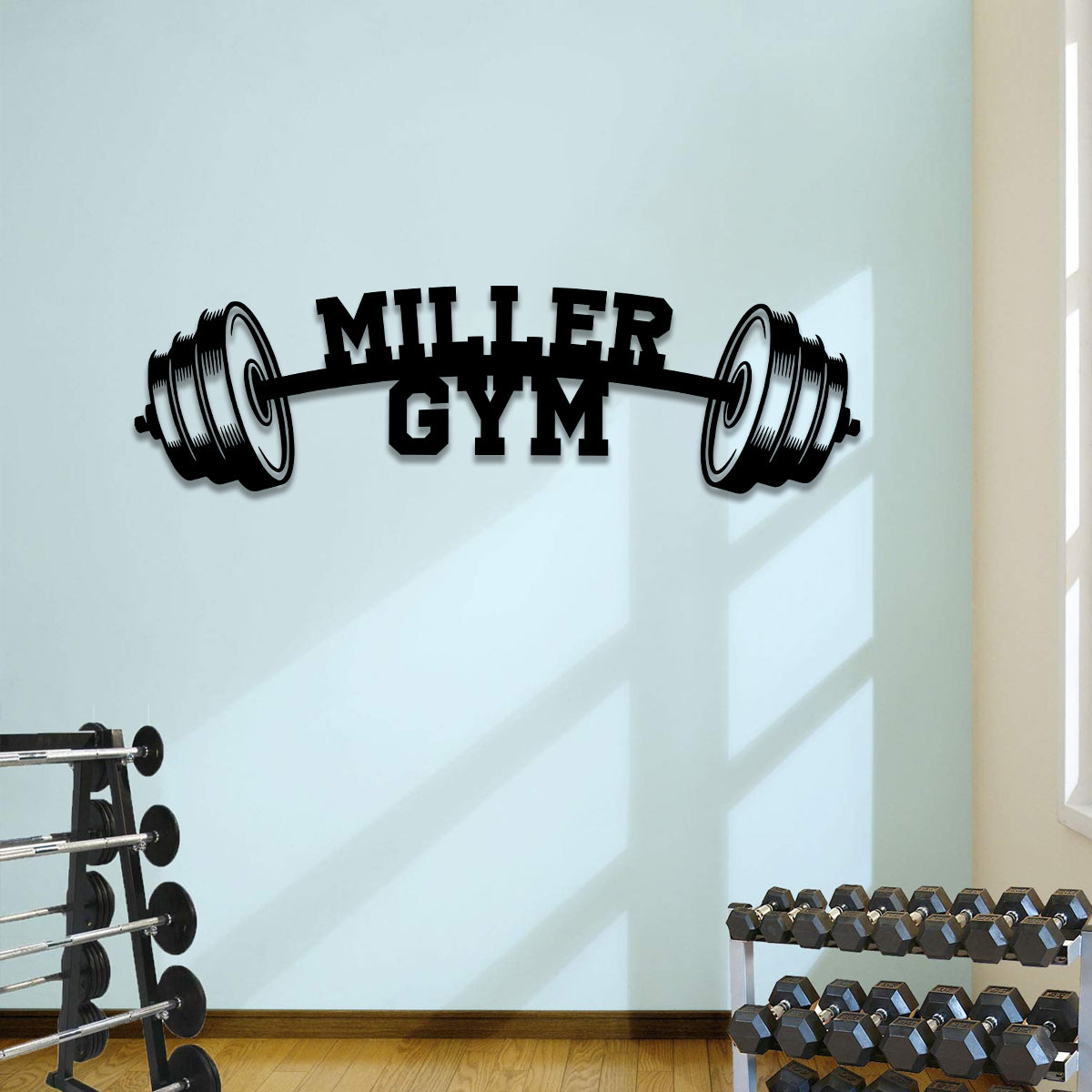 Weights Metal Gym Sign, Custom Fitness Center, Cross Fit Club, Home Wall Decor, Wedding, Anniversary Art Gift