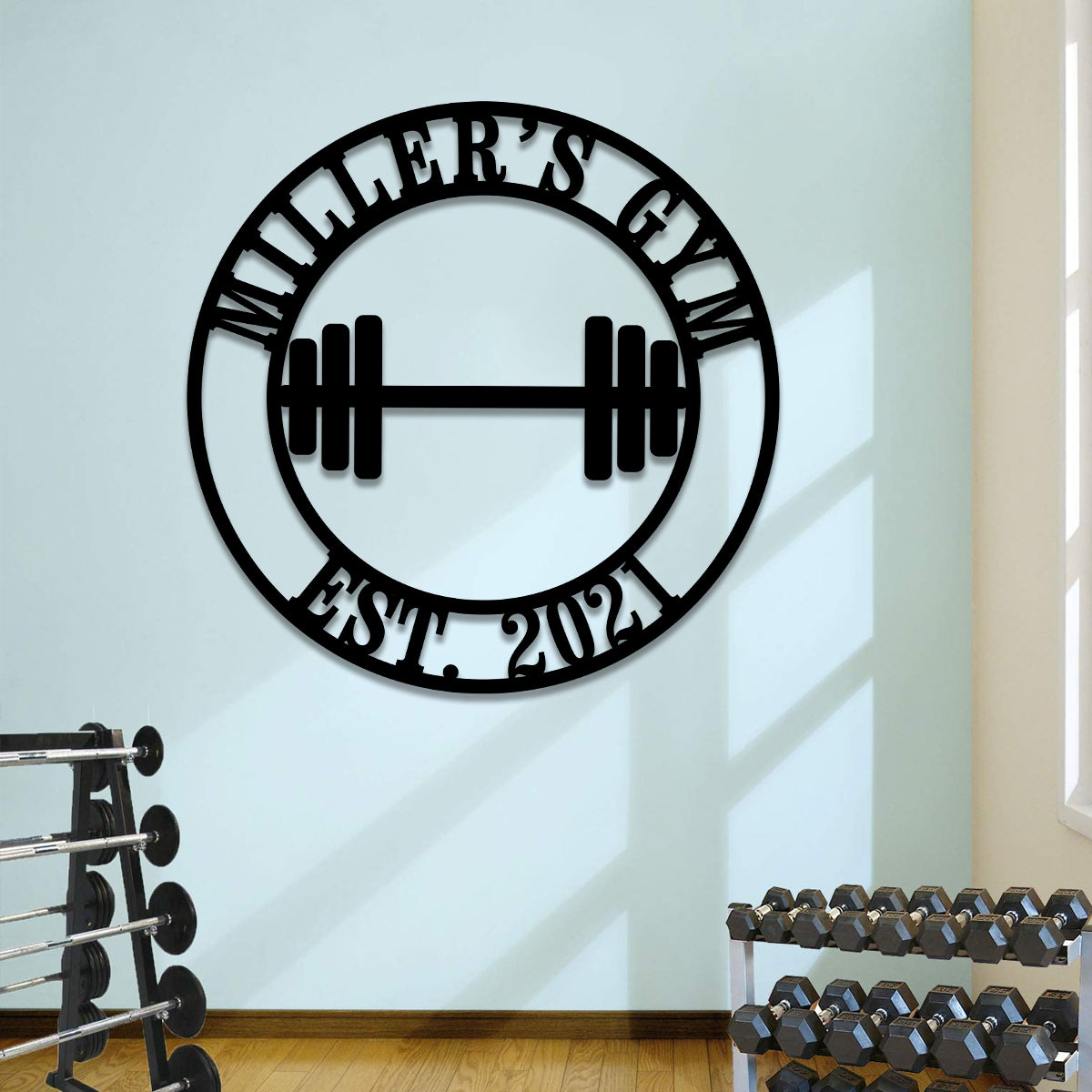Personalized Metal Gym Sign, Cross Fit Club, Home Wall Decor, Wedding, Anniversary Art Gift