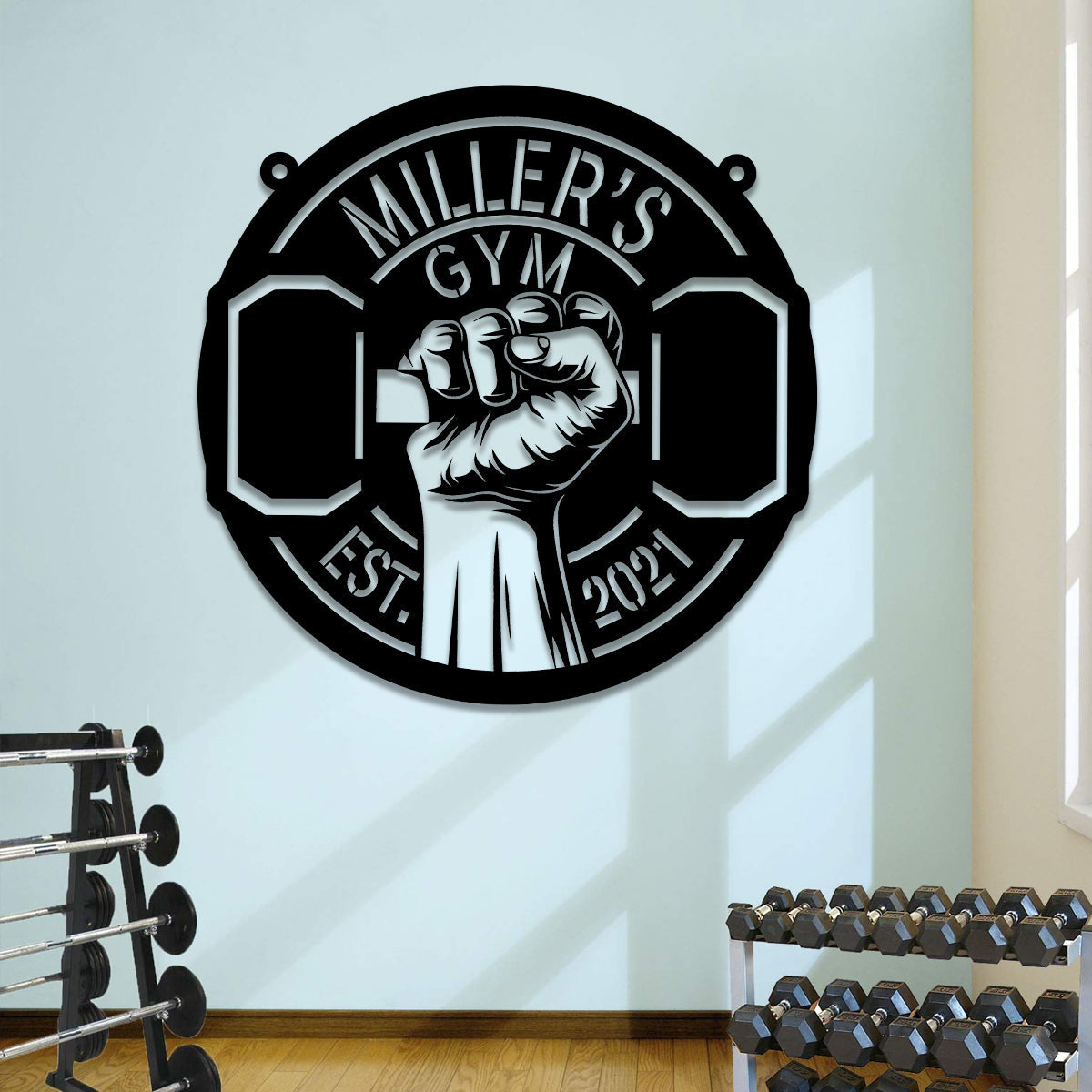 Personalized Metal Gym Sign, Custom Fitness Center, Cross Fit Club, Home Wall Decor
