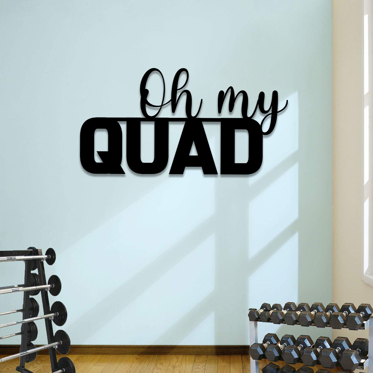 Oh My Quad Funny Metal Gym Sign