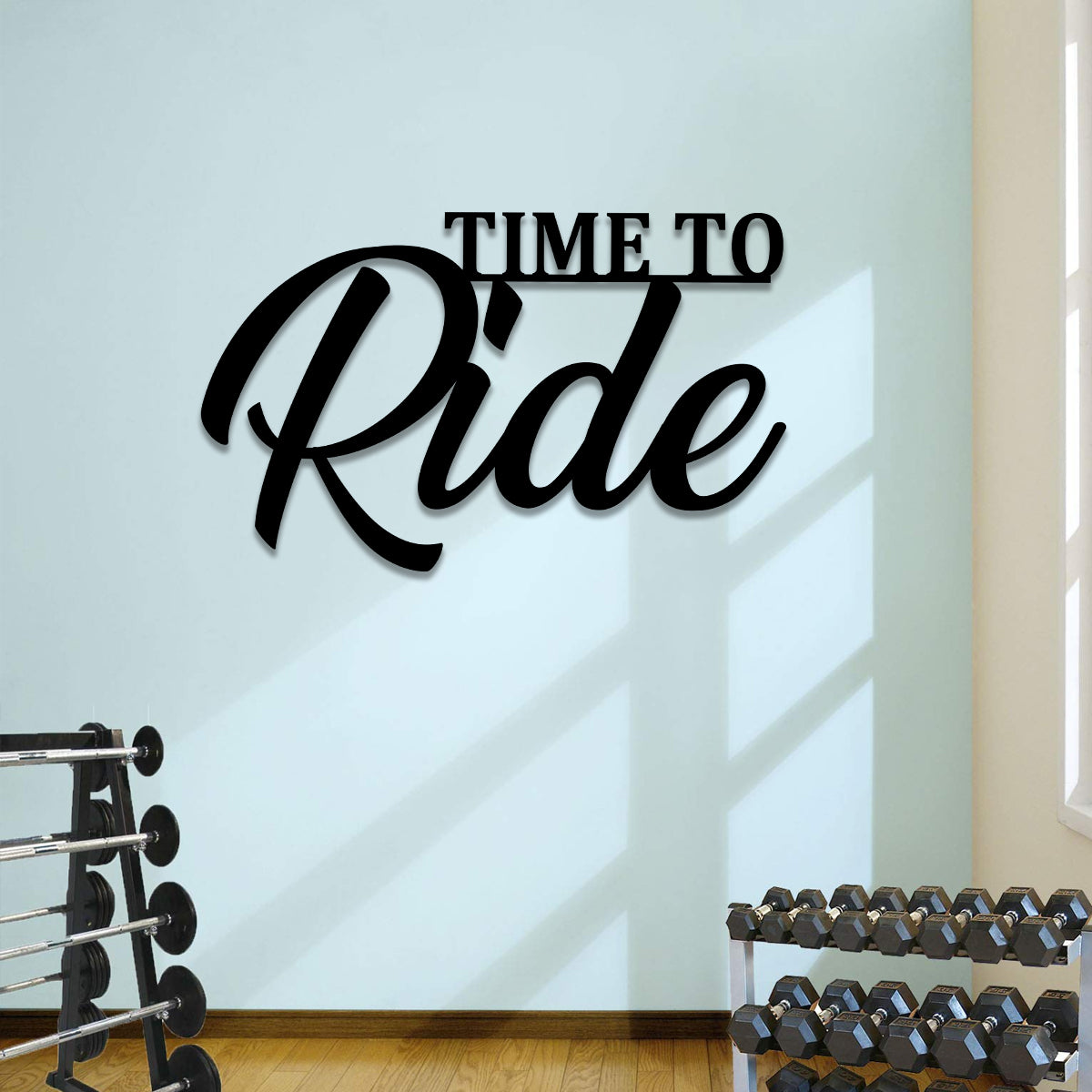 Time To Ride Biking Metal Gym Sign