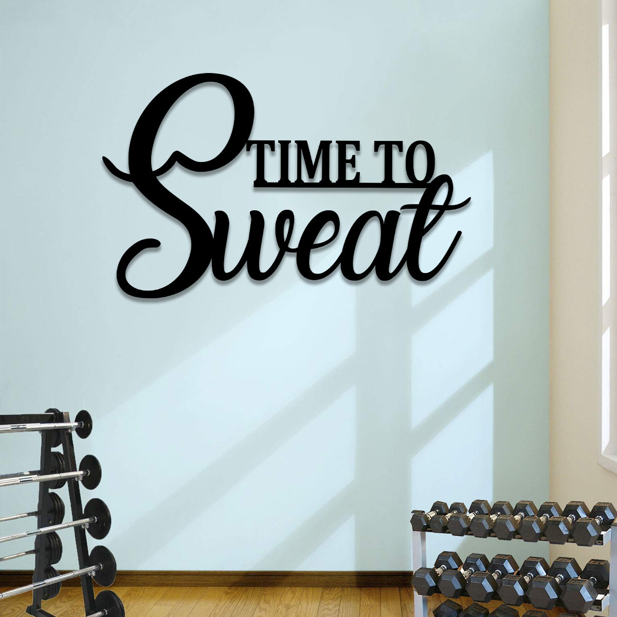 Time To Sweat Funny Metal Gym Art