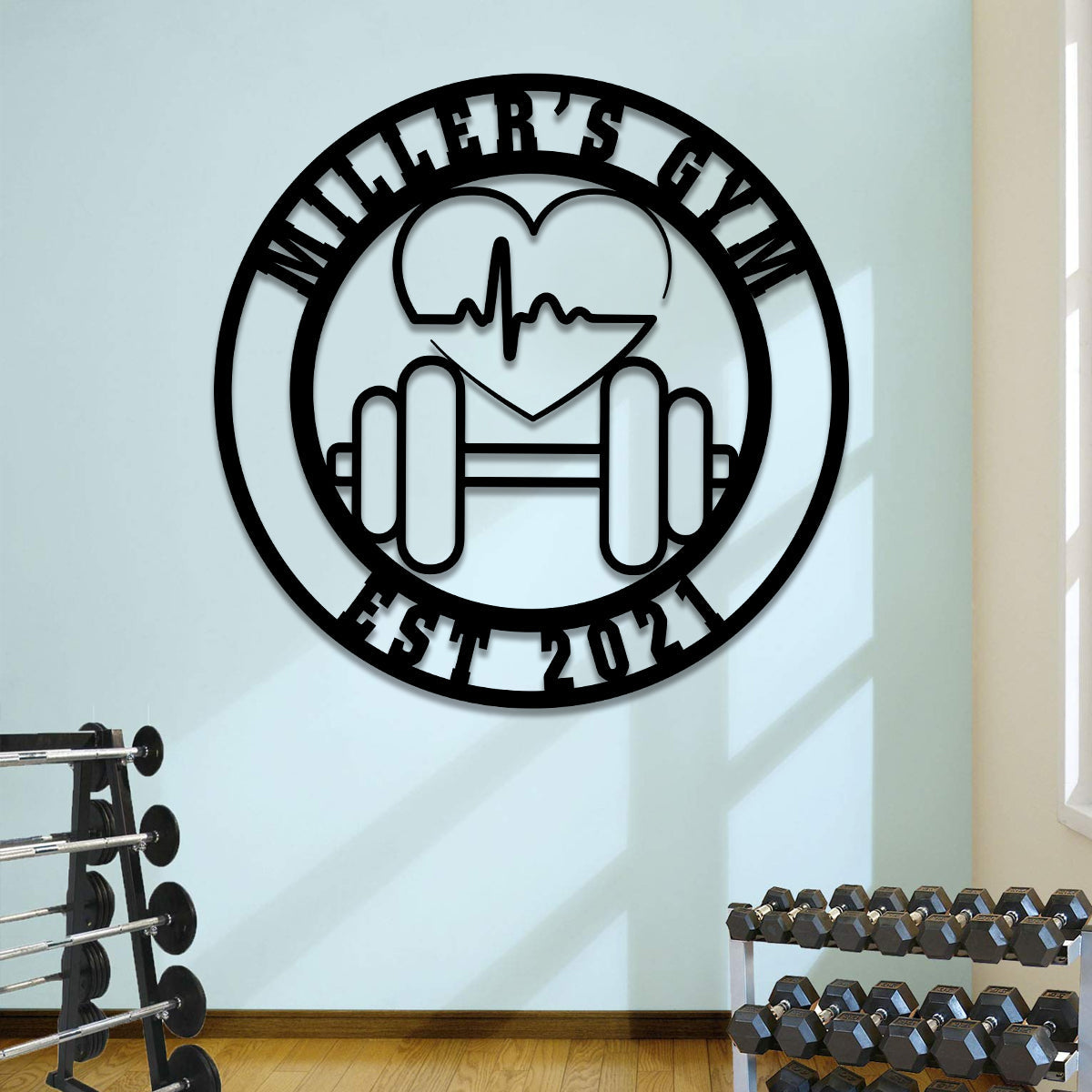 Personalized Metal Gym Sign, Fitness Center, Club, Home Decor, Wedding, Anniversary Art Gift For Him/her