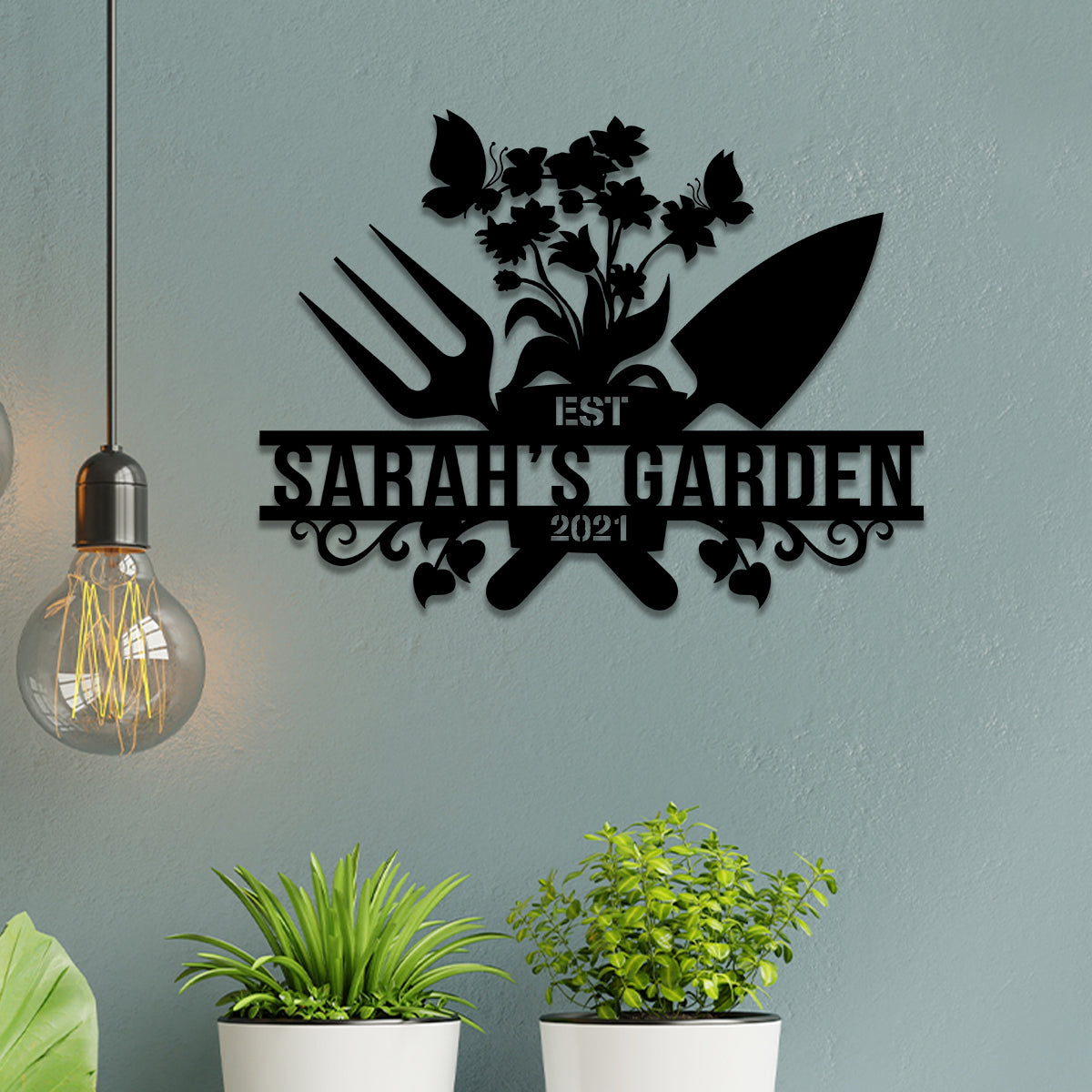 Personalized Metal Garden Sign, Garden Stake, Home Decor, Wedding Art Gift For Her, Gardening Lovers