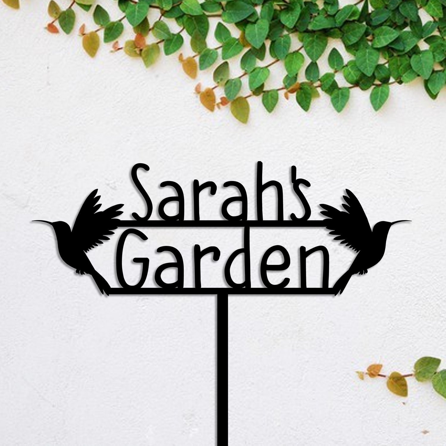 Personalized Hummingbird Metal Garden Sign, Custom Garden Stake, Home Decor, Anniversary Art Gift For Her